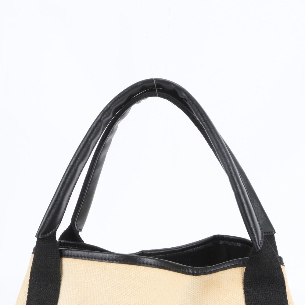 Balenciaga Navy Cabas Leather Canvas Tote Shoulder Hand Enm — view 2