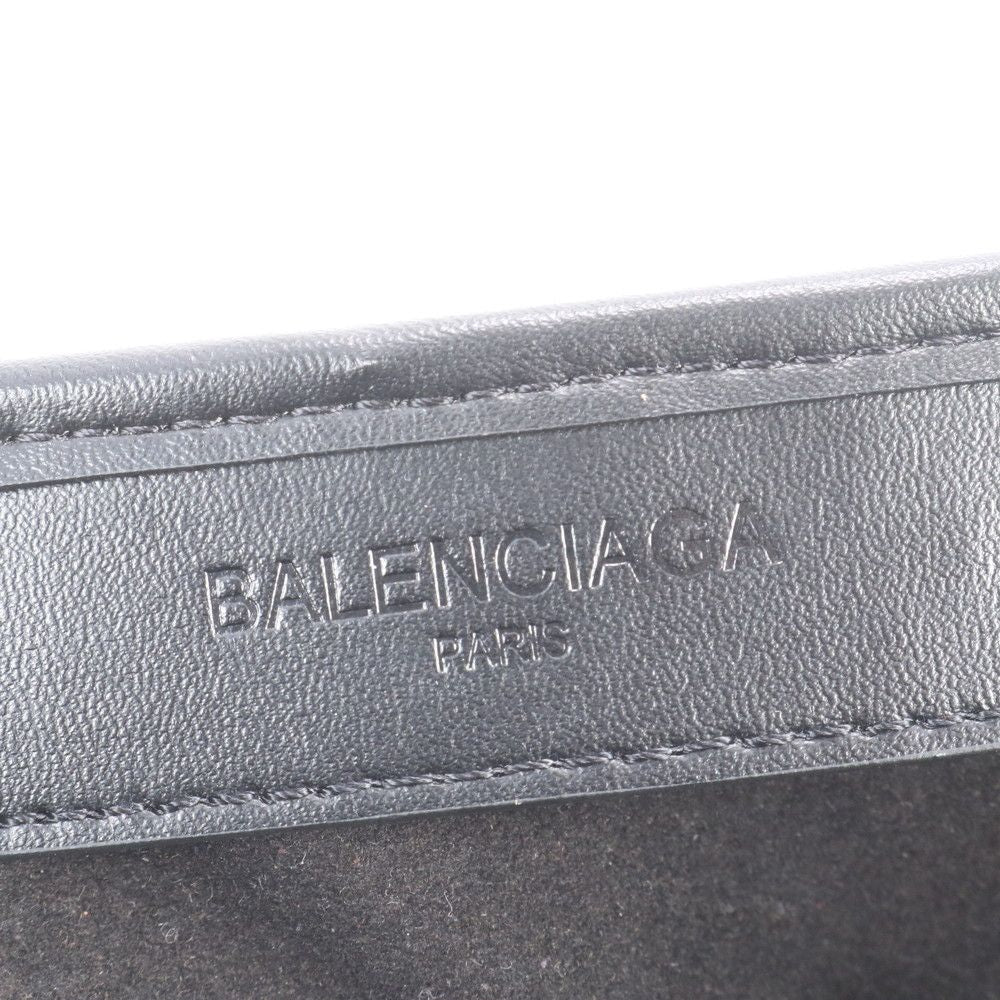 Balenciaga Navy Cabas Leather Canvas Tote Shoulder Hand Enm — view 8