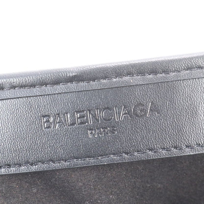 Balenciaga Navy Cabas Leather Canvas Tote Shoulder Hand Enm — view 8