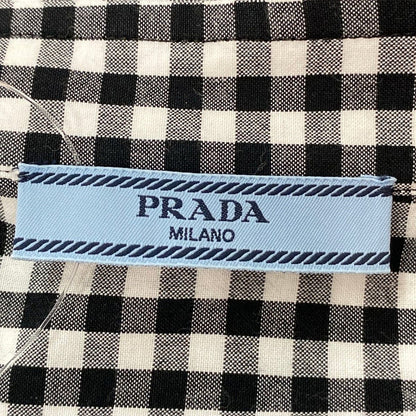Prada Long Sleeve Shirt Blouse 36 S Black White Yellow Plaid Pattern — view 3