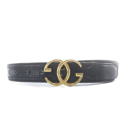 Gucci Belt Signature Logo Leather 70 28 Navy Gold — view 3