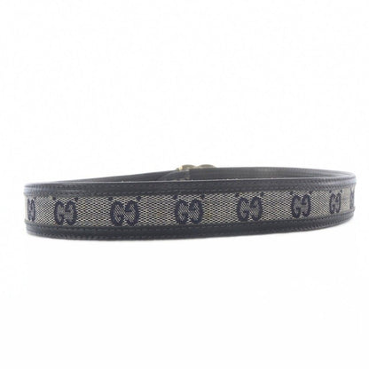 Gucci Belt Signature Logo Leather 70 28 Navy Gold — view 6