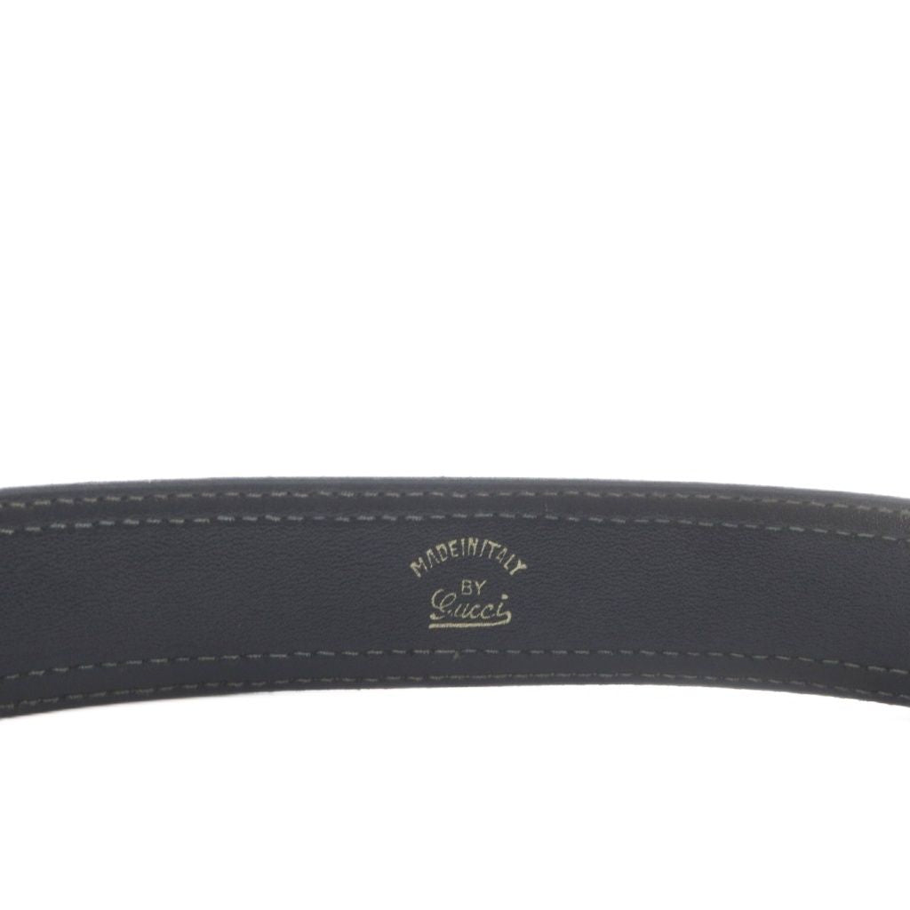 Gucci Belt Signature Logo Leather 70 28 Navy Gold — view 5