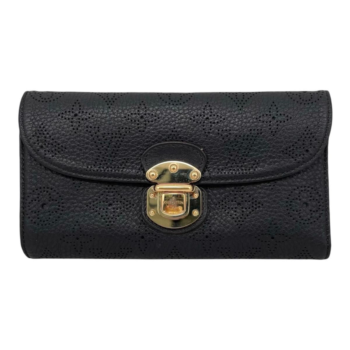 Louis Vuitton Trifold Wallet Portefeuille Amelia Monogram Mahina Noir Black