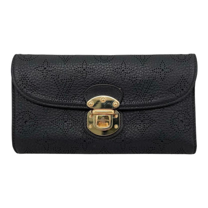 Louis Vuitton Trifold Wallet Portefeuille Amelia Monogram Mahina Noir Black