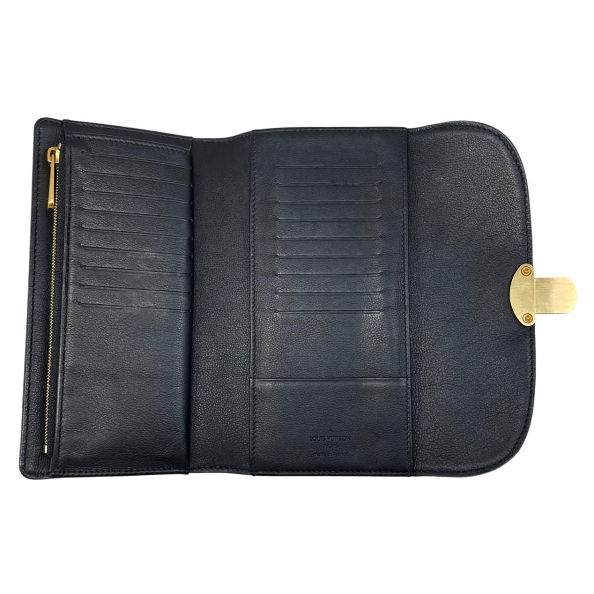 Louis Vuitton Trifold Wallet Portefeuille Amelia Monogram Mahina Noir Black — view 6