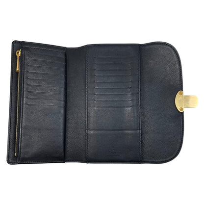 Louis Vuitton Trifold Wallet Portefeuille Amelia Monogram Mahina Noir Black — view 6