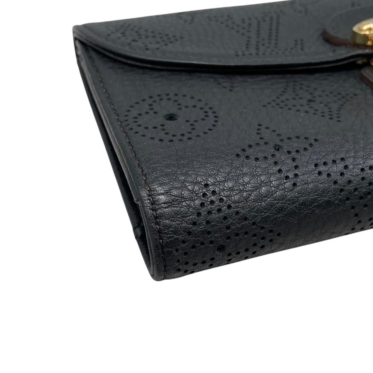 Louis Vuitton Trifold Wallet Portefeuille Amelia Monogram Mahina Noir Black — view 3