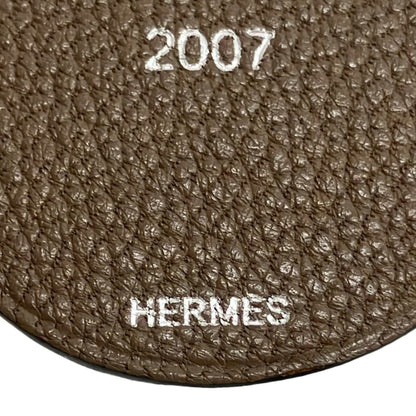 Hermes Key Holder Animal Key Dark Brown Silver Multi Boar Leather — view 3