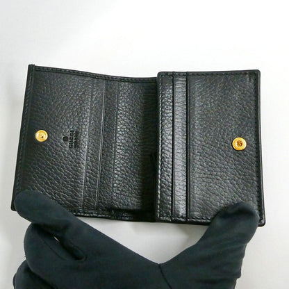 Gucci Double Small Wallet Leather Black Gold — view 5