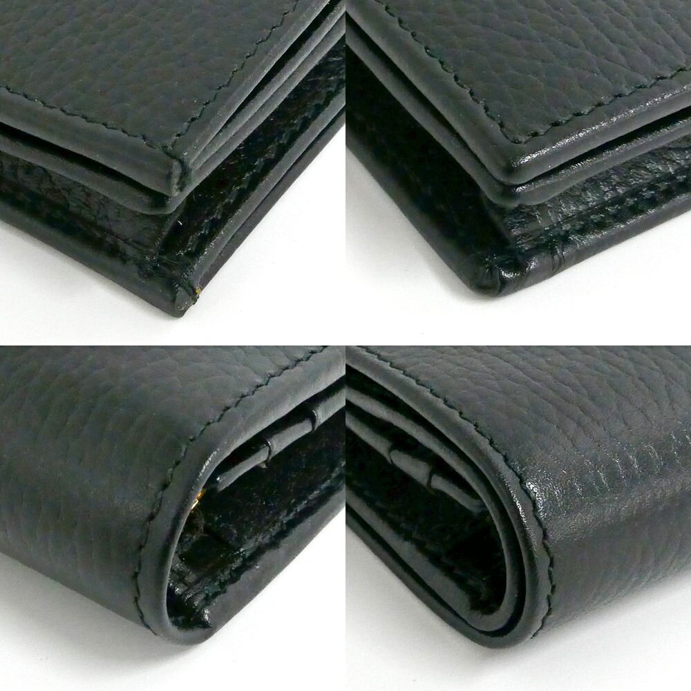 Gucci Double Small Wallet Leather Black Gold — view 9