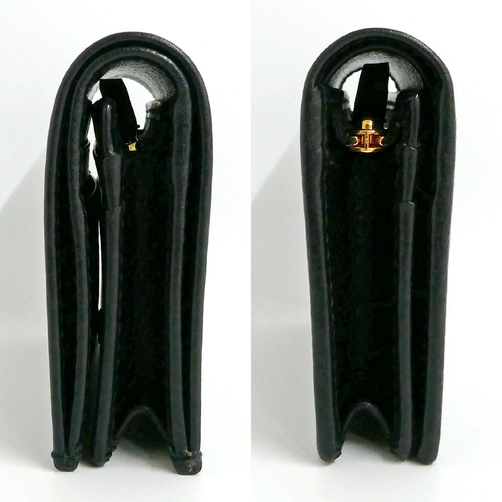 Gucci Double Small Wallet Leather Black Gold — view 3