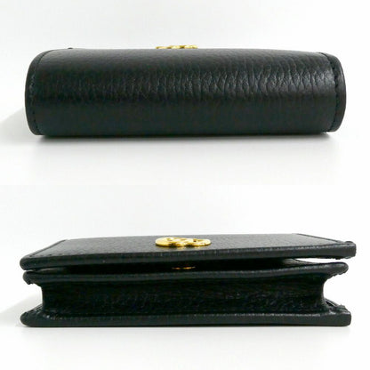 Gucci Double Small Wallet Leather Black Gold — view 4