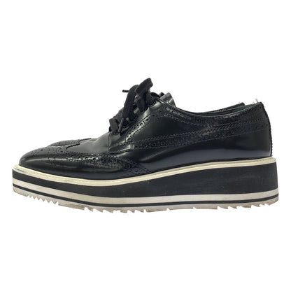 Prada Platform Wingtip Shoes Black — view 2