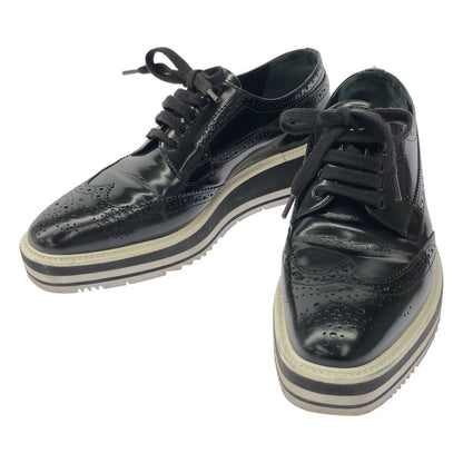 Prada Platform Wingtip Shoes Black