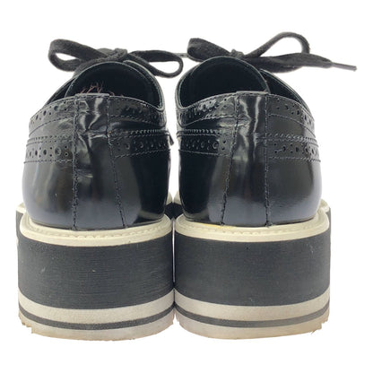 Prada Platform Wingtip Shoes Black — view 3