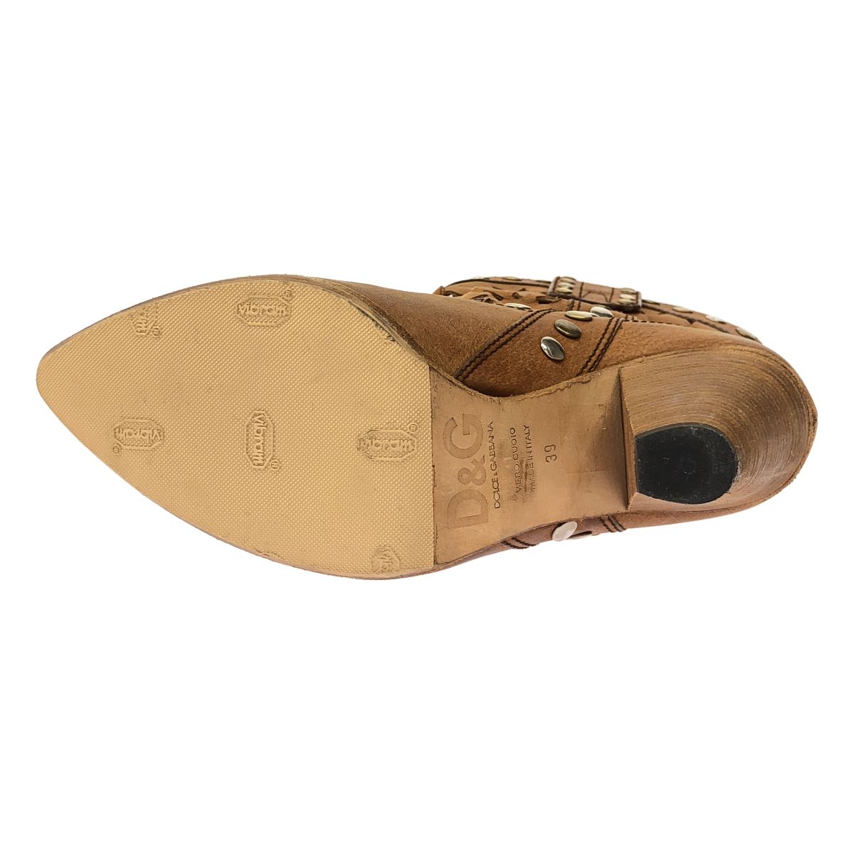 Dolce & Gabbana D&G & Cutwa Cles the Studded Western Boots Brown — view 4
