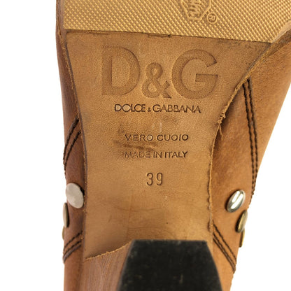 Dolce & Gabbana D&G & Cutwa Cles the Studded Western Boots Brown — view 6
