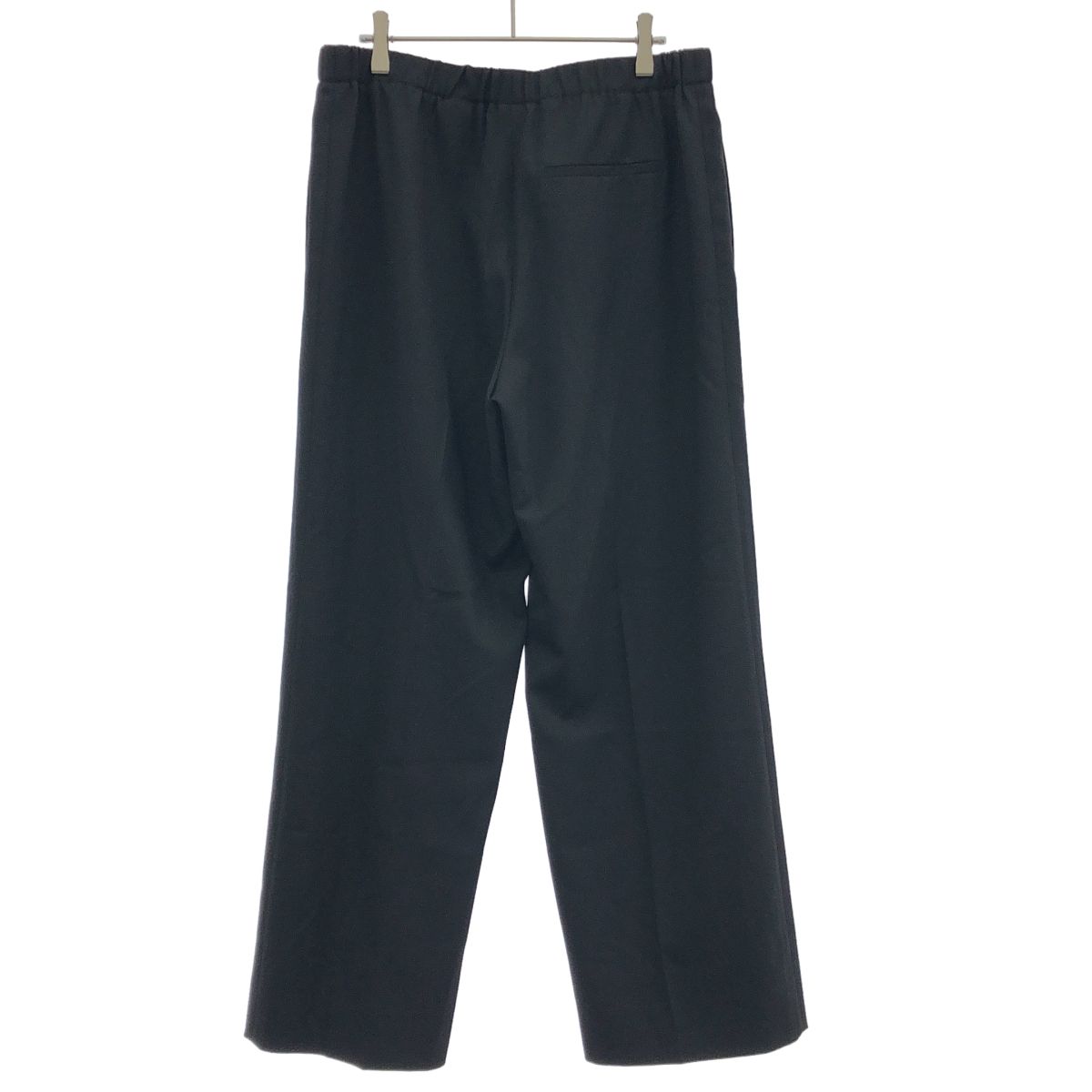 Hermes Wool Stretch Wide Trousers Pants Black 42 — view 2