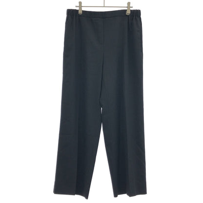 Hermes Wool Stretch Wide Trousers Pants Black 42