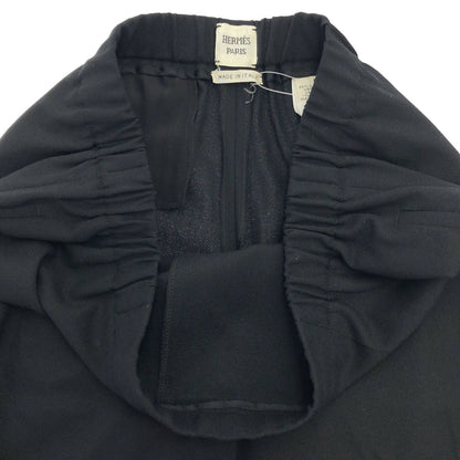 Hermes Wool Stretch Wide Trousers Pants Black 42 — view 4