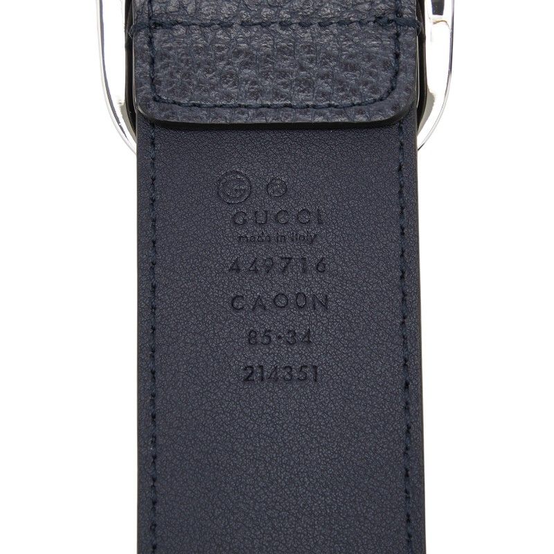 Gucci Belt 85 34 Navy Leather — view 6
