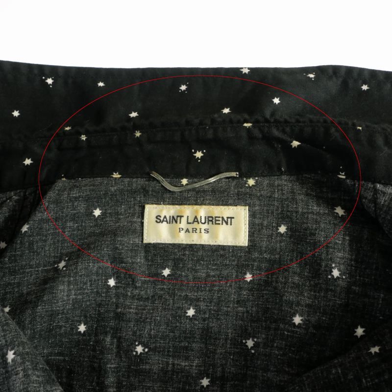 Saint Laurent Paris Eddie Era Allover Pattern Long Sleeve Shirt XS Black — view 6