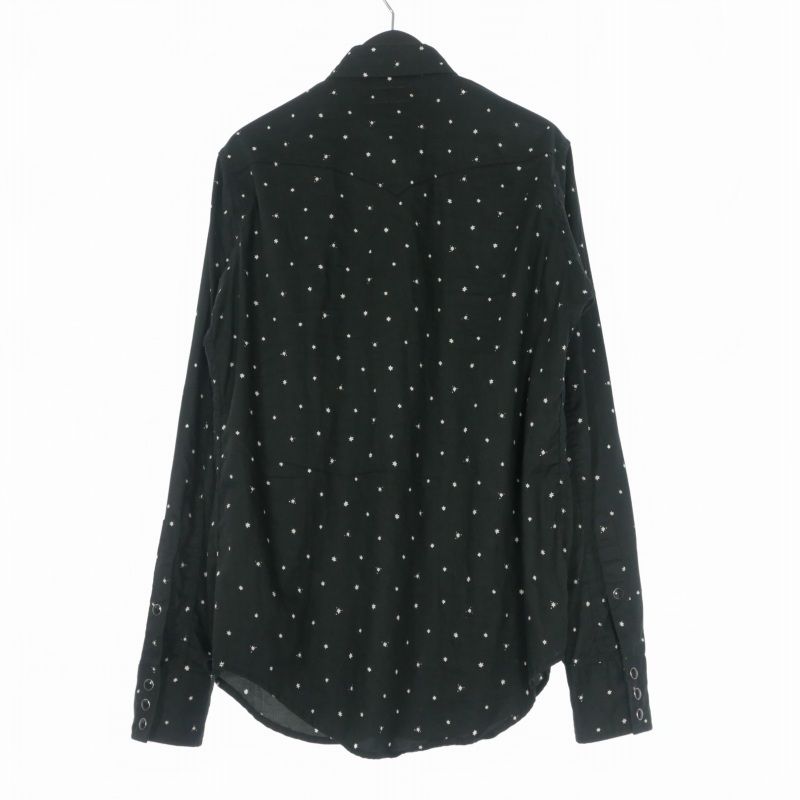 Saint Laurent Paris Eddie Era Allover Pattern Long Sleeve Shirt XS Black — view 2