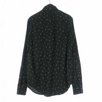 Saint Laurent Paris Eddie Era Allover Pattern Long Sleeve Shirt XS Black — view 2