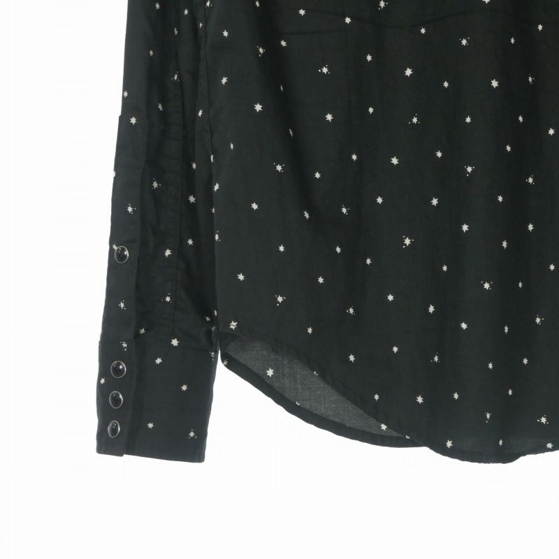 Saint Laurent Paris Eddie Era Allover Pattern Long Sleeve Shirt XS Black — view 5
