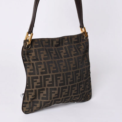 Fendi Zucca Pattern Shoulder Bag Brown Gold — view 3