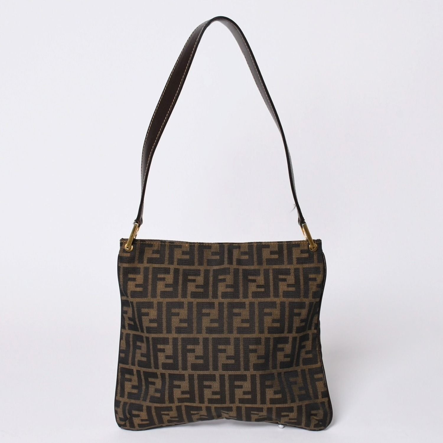 Fendi Zucca Pattern Shoulder Bag Brown Gold — view 2