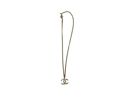 Chanel Necklace CC Logo Champagne Gold Metal Faux Pearl — view 4