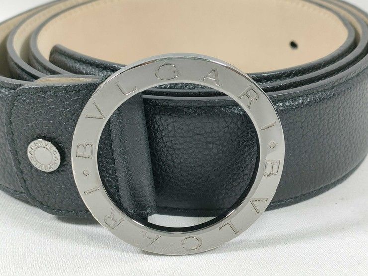 Bvlgari Belt Man Black Gray Silver — view 2