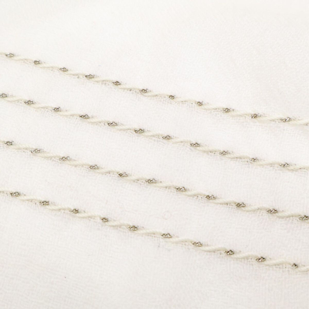 Chanel CC Logo Chain Embroidery Wool Scarf — view 5