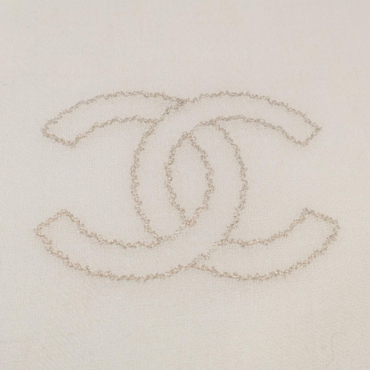 Chanel CC Logo Chain Embroidery Wool Scarf — view 4