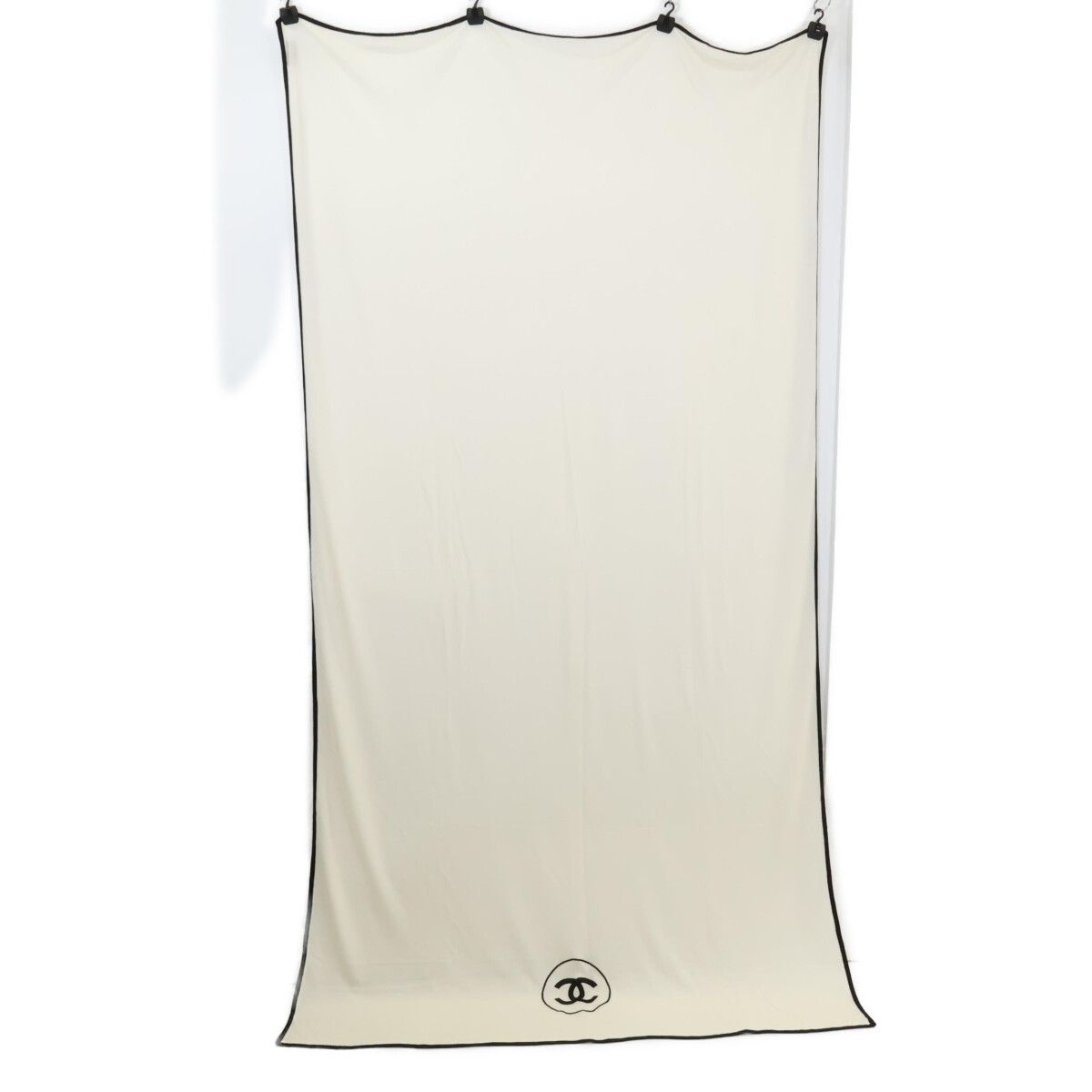 Chanel CC Logo Embroidery Cashmere Silk Scarf