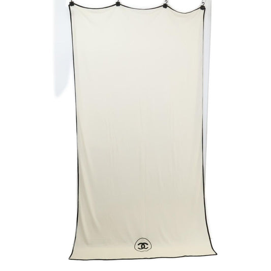Chanel CC Logo Embroidery Cashmere Silk Scarf