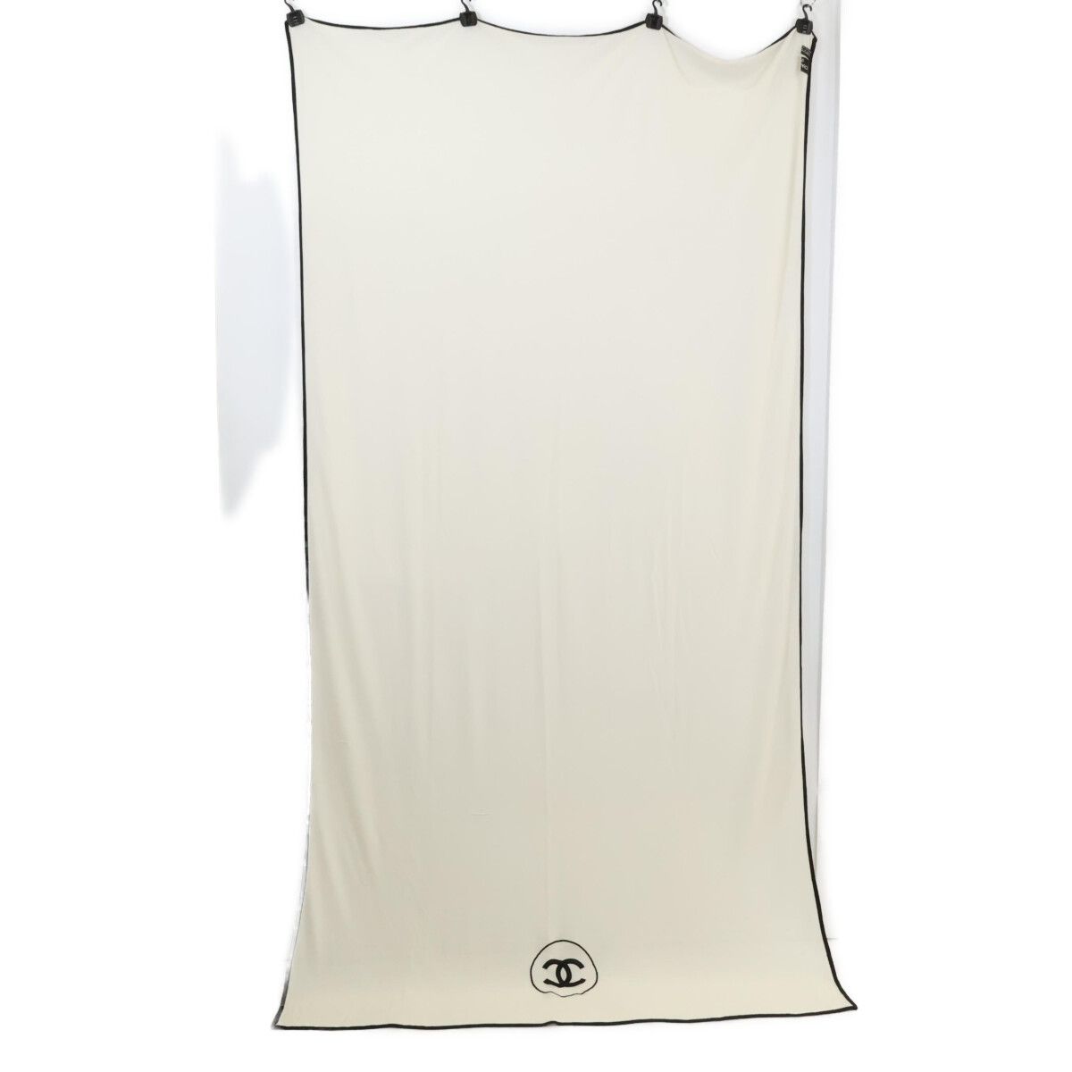 Chanel CC Logo Embroidery Cashmere Silk Scarf — view 2