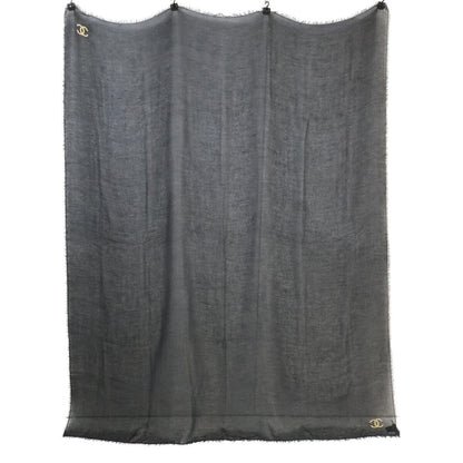Chanel CC Logo Gold Glitter Embroidery Cashmere Blend Scarf — view 5