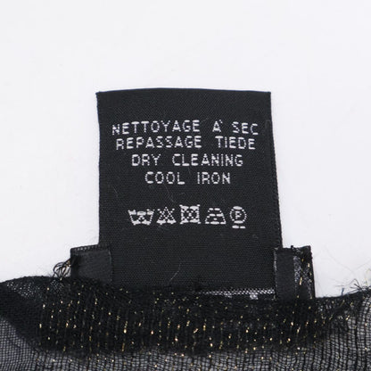 Chanel CC Logo Gold Glitter Embroidery Cashmere Blend Scarf — view 3