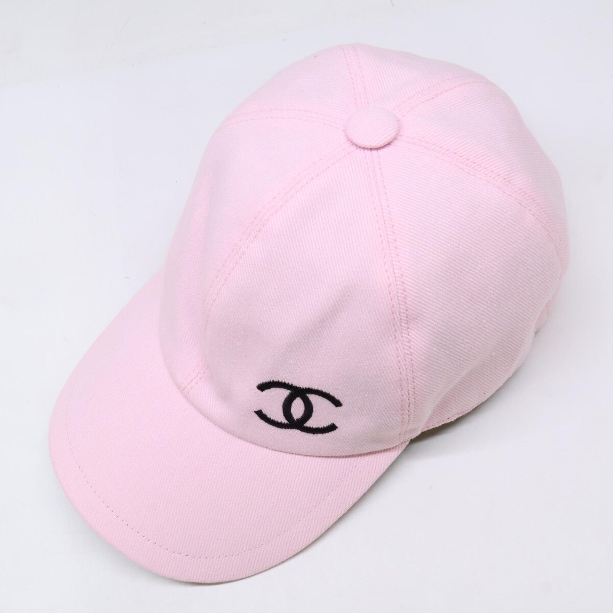 Chanel CC Logo Cotton Silk Classic Baseball Cap Hat — view 6