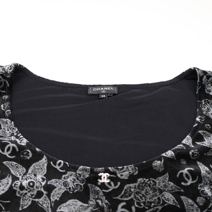 Chanel Velour Line Stone CC Logo Allover Pattern Short Sleeve Top 38 — view 7