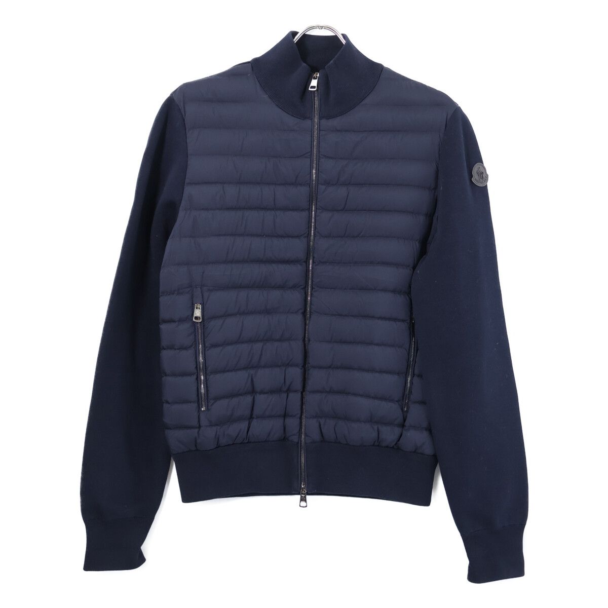 Moncler Cardigan Tricot Knit Down Jacket Contrast Zip Up