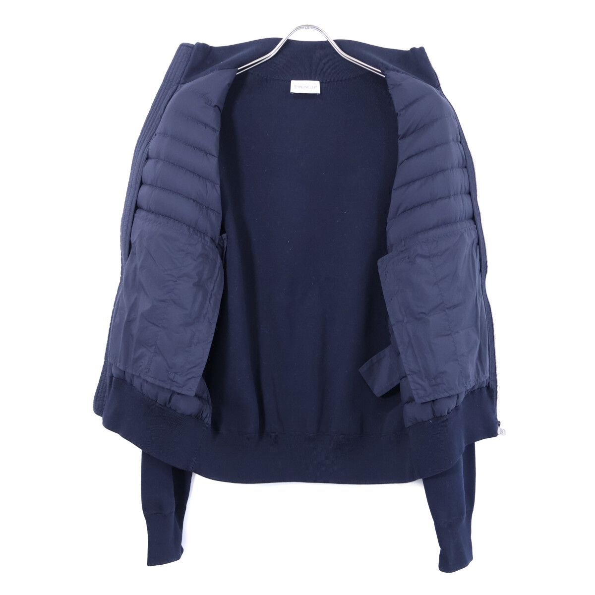 Moncler Cardigan Tricot Knit Down Jacket Contrast Zip Up — view 3