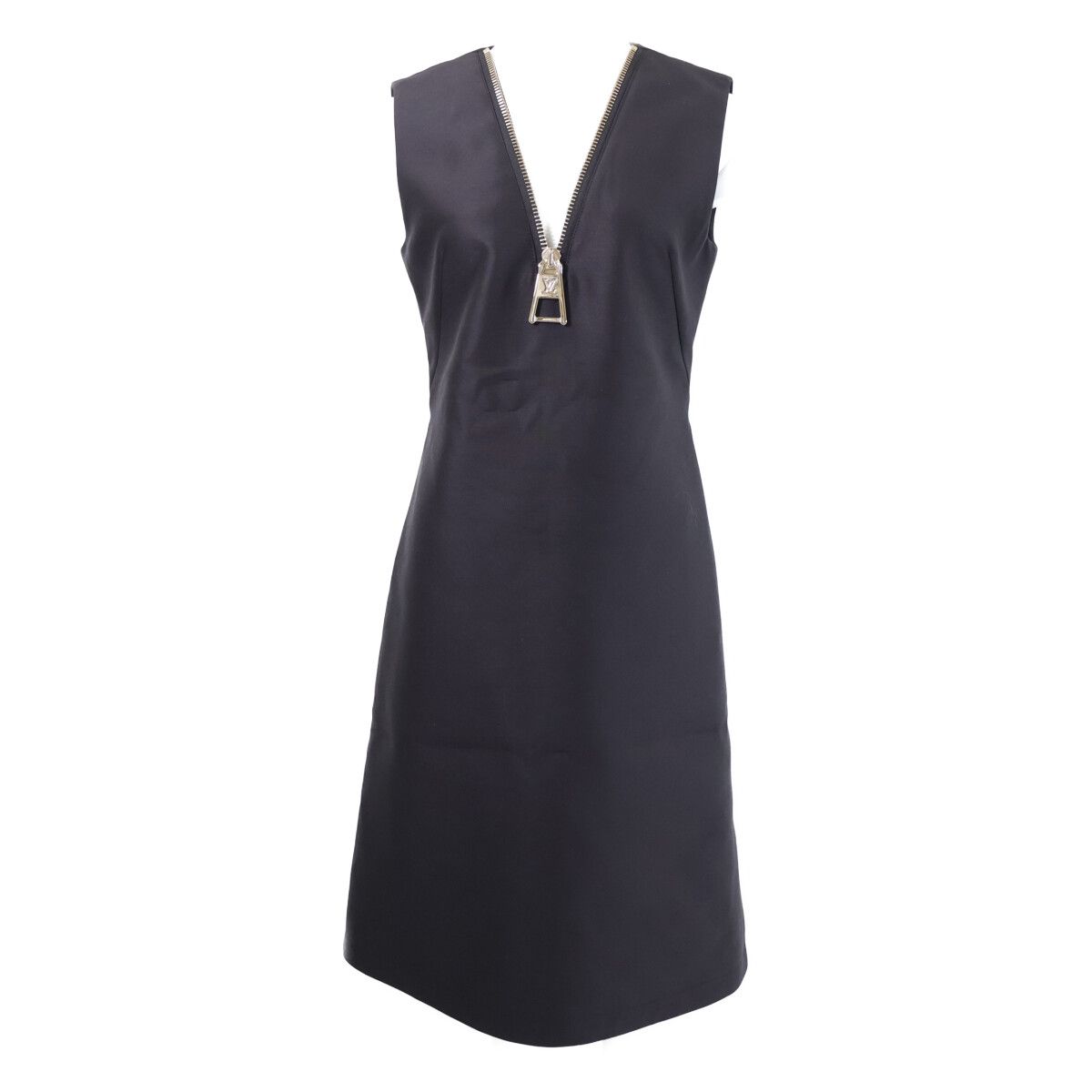 Louis Vuitton Sm4 Half Zip Silk Blend Sleeveless 36 Dress