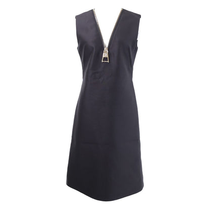 Louis Vuitton Sm4 Half Zip Silk Blend Sleeveless 36 Dress