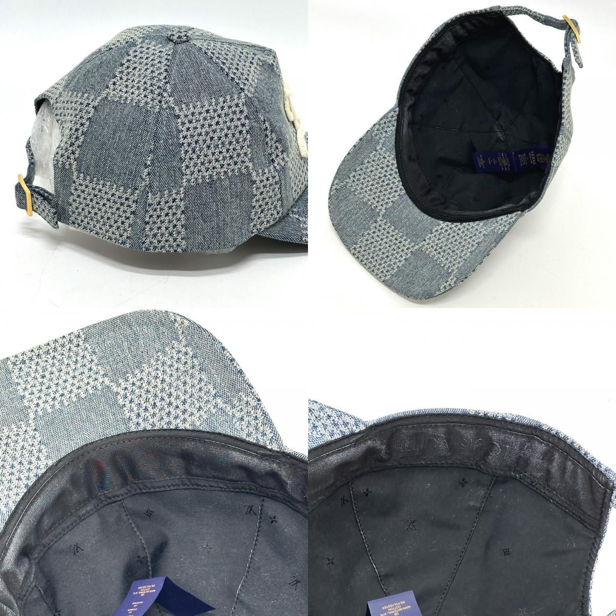 Louis Vuitton Cap Damier Denim Blue Hat — view 8