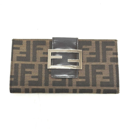Fendi Wallet Zucca Canvas Leather Brown