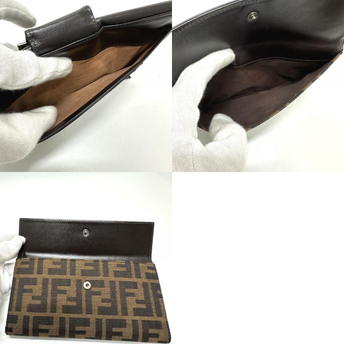 Fendi Wallet Zucca Canvas Leather Brown — view 9